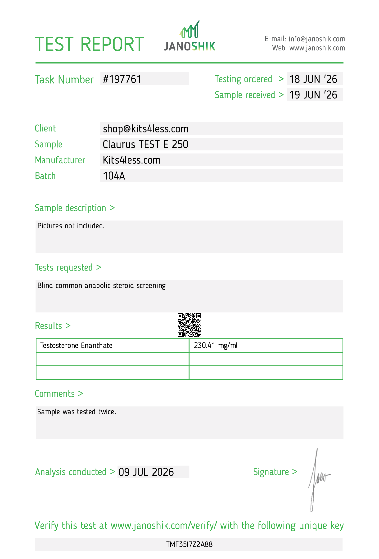 Clarus² Test E 250 10ml
