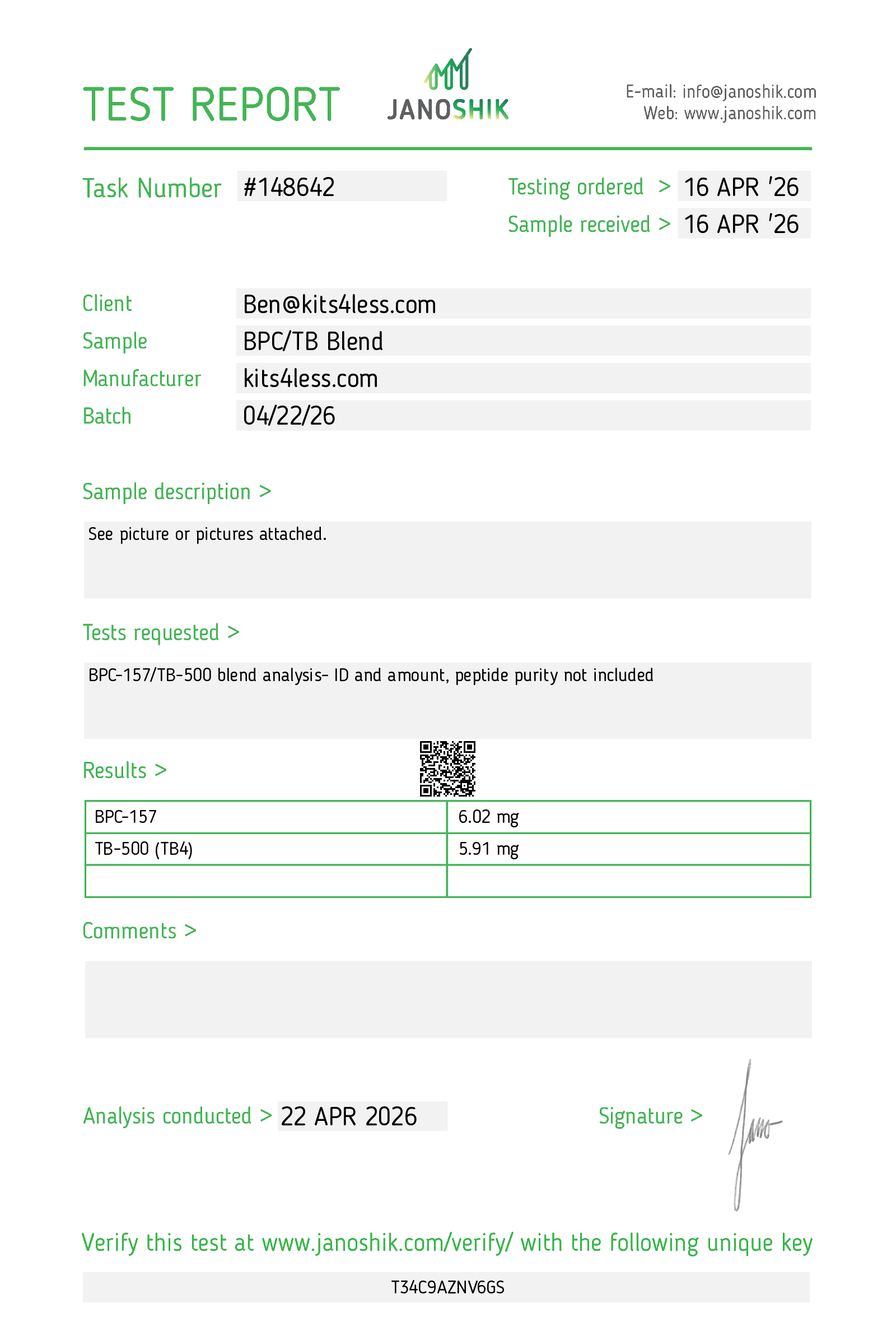 BPC-157/TB-500 BLEND 100mg Kit